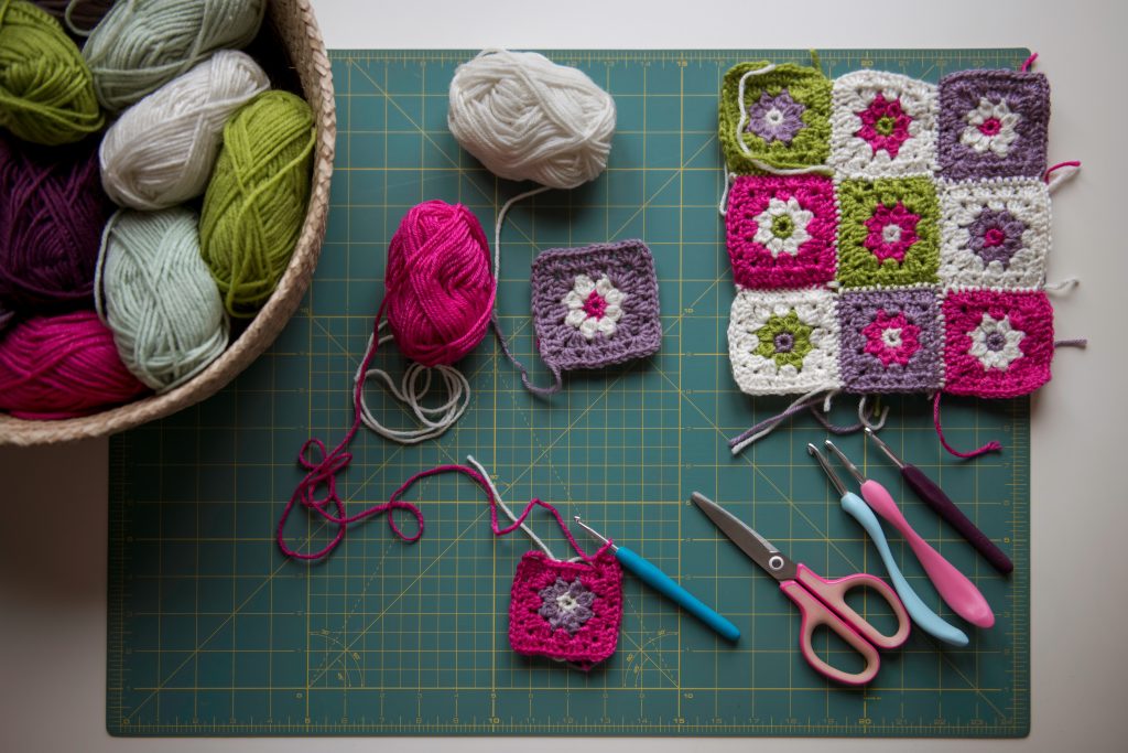 table de crochet avec carré