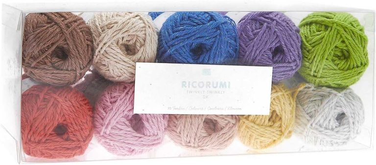 Kit de 10 pelotes de coton Ricorumi Twinkly Twinkly DK