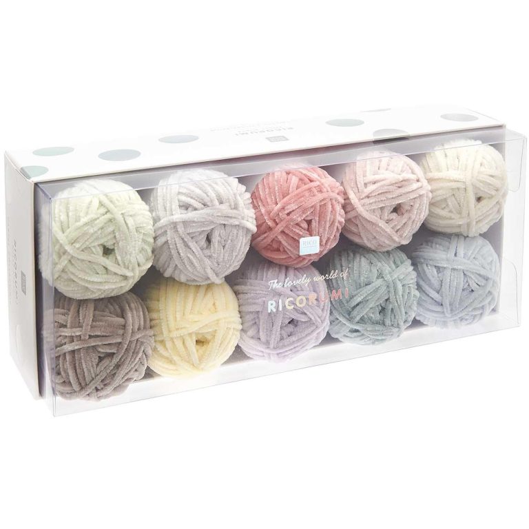 Kit de 10 pelotes de fil chenille Ricorumi Nilli Nilli Pastel